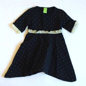 peekaboo beans black polkadot ruffle dress 3T toddler girls